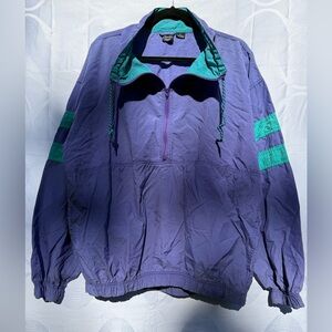 Vintage Windbreaker Jacket Sports Club Men’s Size Large Purple/Blue